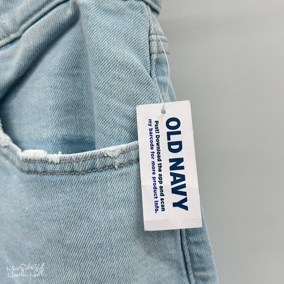 Old Navy NWT Women's Distressed Light Wash High-Rise Straight-Leg Jeans Size 12 - Picture 6 of 10